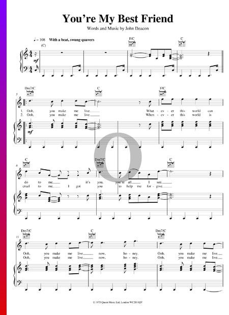 You're My Best Friend Sheet Music