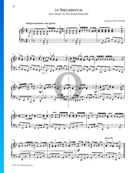 Música para los reales fuegos artificiales, HWV 351: La Réjouissance n.º 4 Partitura