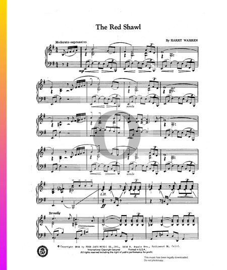 The Red Shawl Musik-Noten