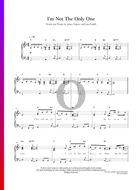 I'm Not The Only One Partitura