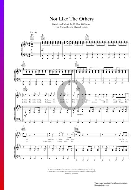 Not Like The Others Musik-Noten
