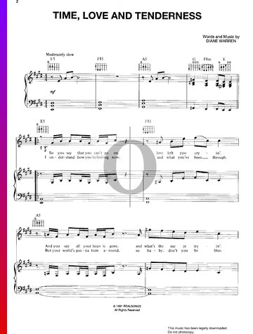 Time, Love And Tenderness Sheet Music
