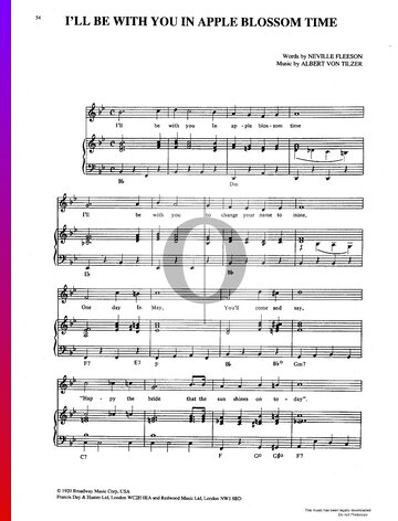 I'll Be With You In Apple Blossom Time Sheet Music