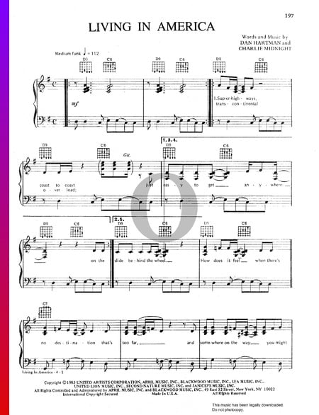 Living In America Sheet Music