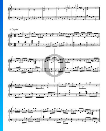 Suite d-Moll, HWV 437: 5. Gigue Musik-Noten