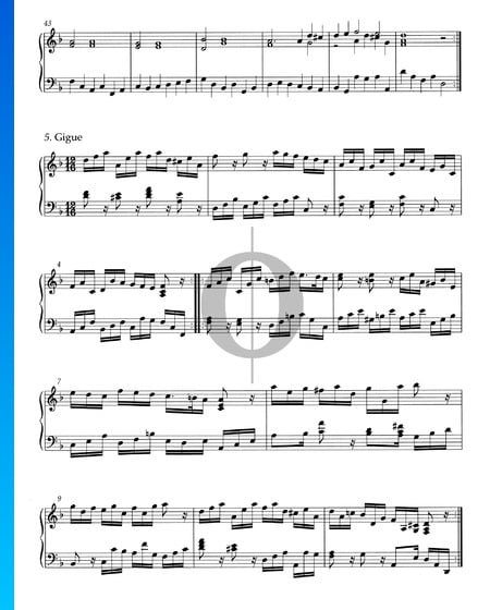Suite en Ré mineur, HWV 437: 5. Gigue Partition
