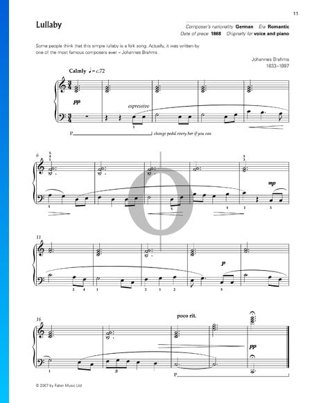 Lullaby, Op. 49 No. 4 Sheet Music