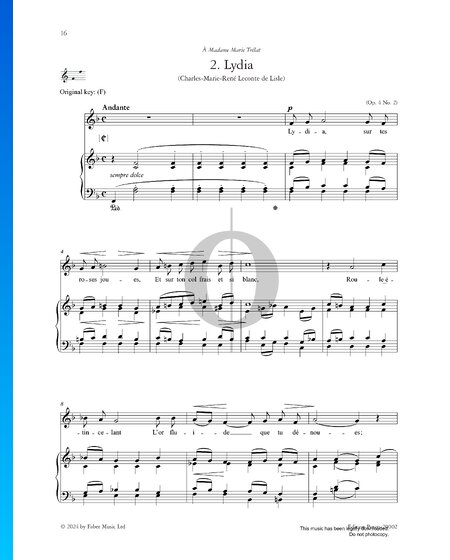 Lydia, Op. 4: n.º 2
