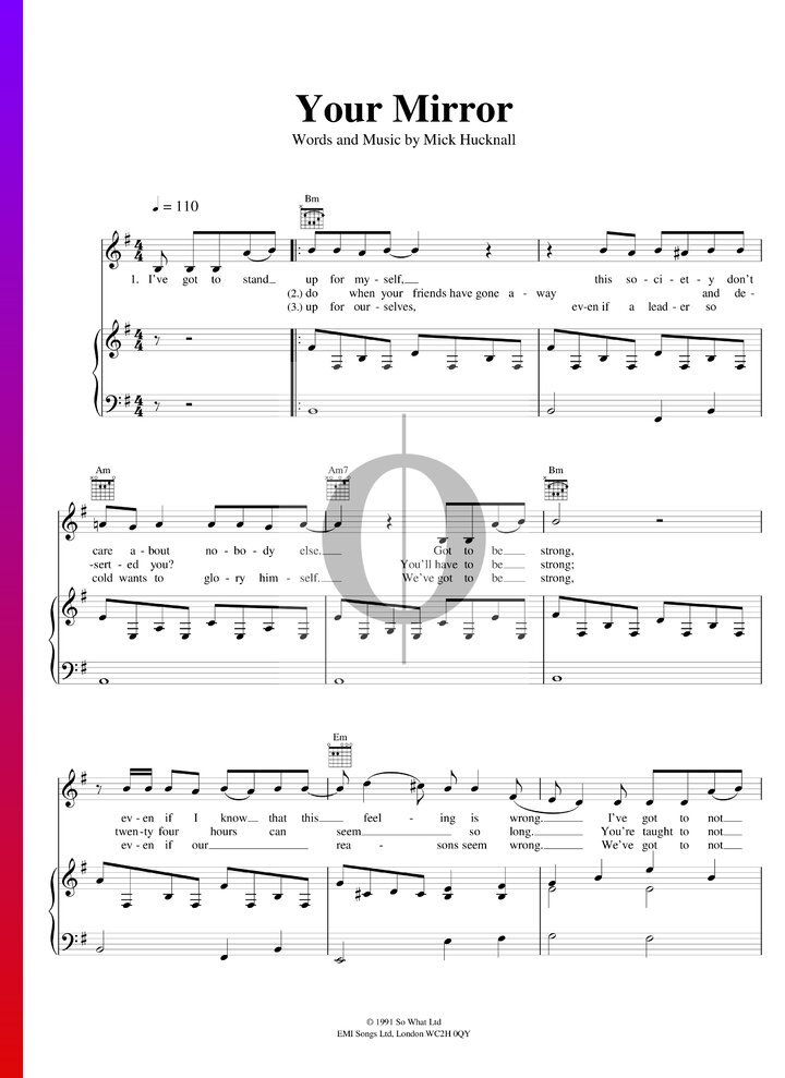 Your Mirror (Simply Red) Piano Sheet Music OKTAV