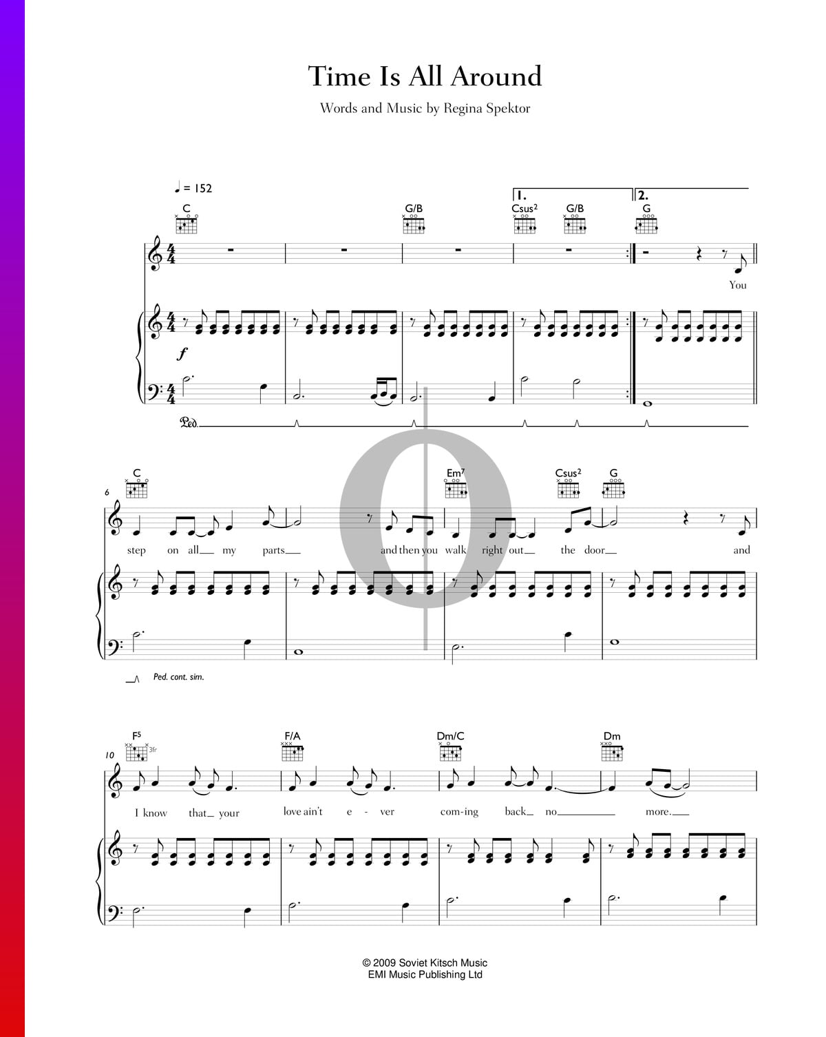 Time Is All Around Sheet Music (Piano, Guitar) PDF Download OKTAV