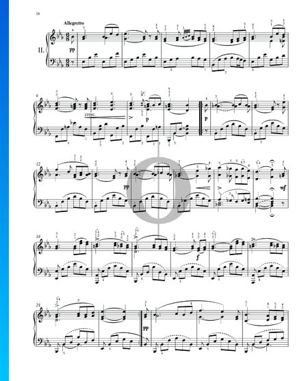 3 Piano Pieces, D 946: 2. Allegretto Sheet Music
