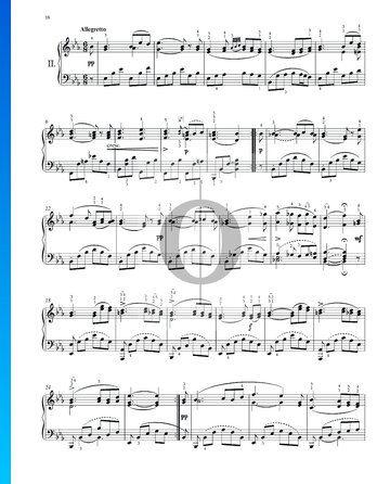 3 Piezas para piano, D 946: 2. Allegretto Partitura