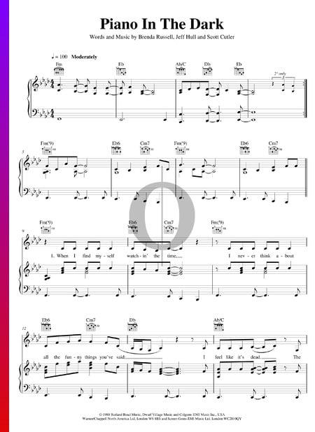 Piano In The Dark Sheet Music Piano Voice Guitar Pdf Download Streaming Oktav