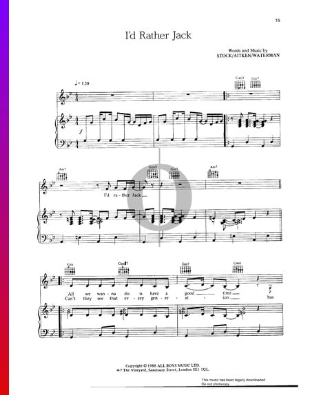 I'd Rather Jack Sheet Music
