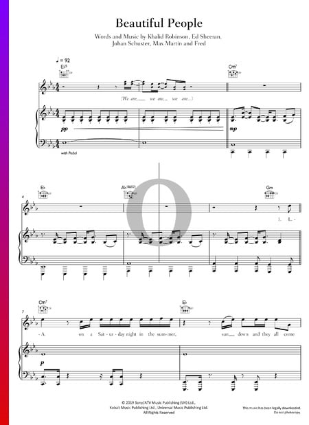 Beautiful People Musik-Noten
