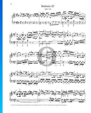 Sinfonia 12, BWV 798 bladmuziek