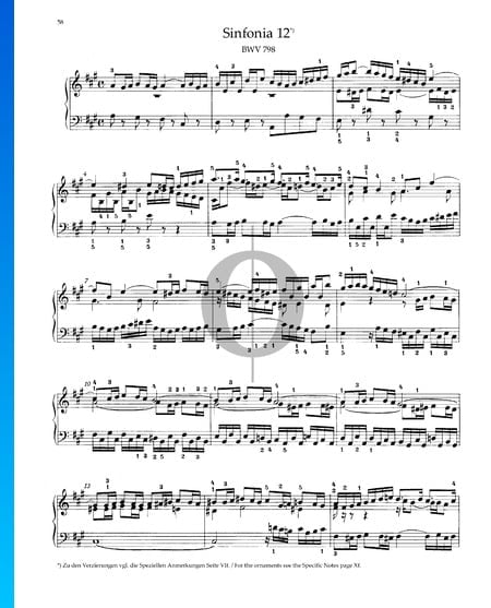 Sinfonia 12, BWV 798 Sheet Music