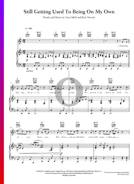 Still Getting Used To Being On My Own Sheet Music