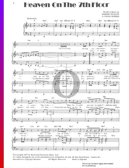 Heaven On The 7th Floor Sheet Music