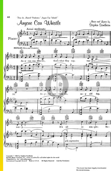 Anyone Can Whistle Sheet Music