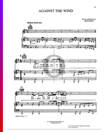Against The Wind Sheet Music