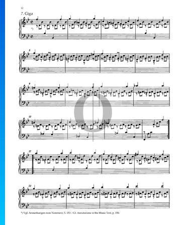 Partita 1, BWV 825: 7. Giga Sheet Music