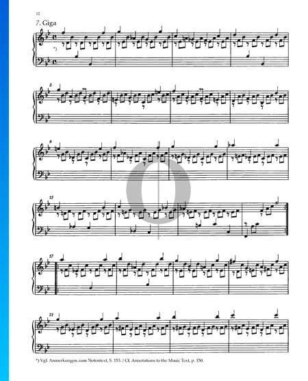 Partita 1, BWV 825: 7. Giga Sheet Music