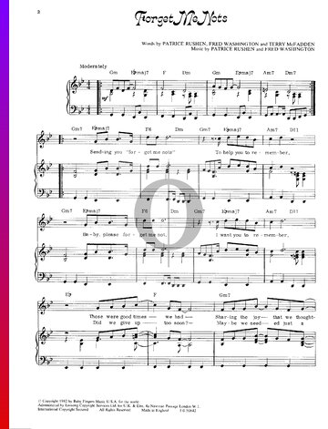 Forget Me Nots Sheet Music