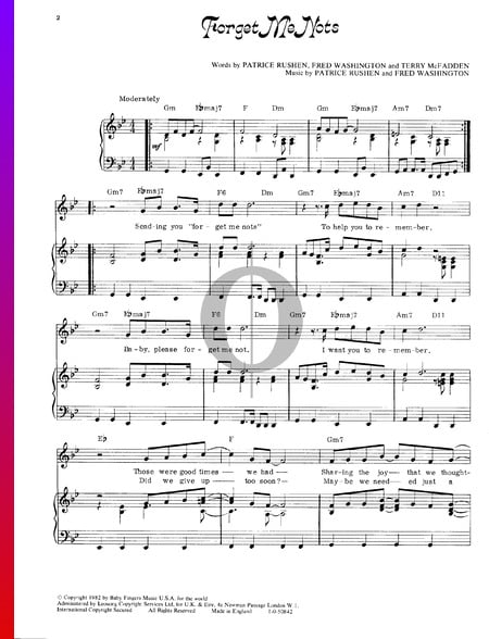 Forget Me Nots Sheet Music