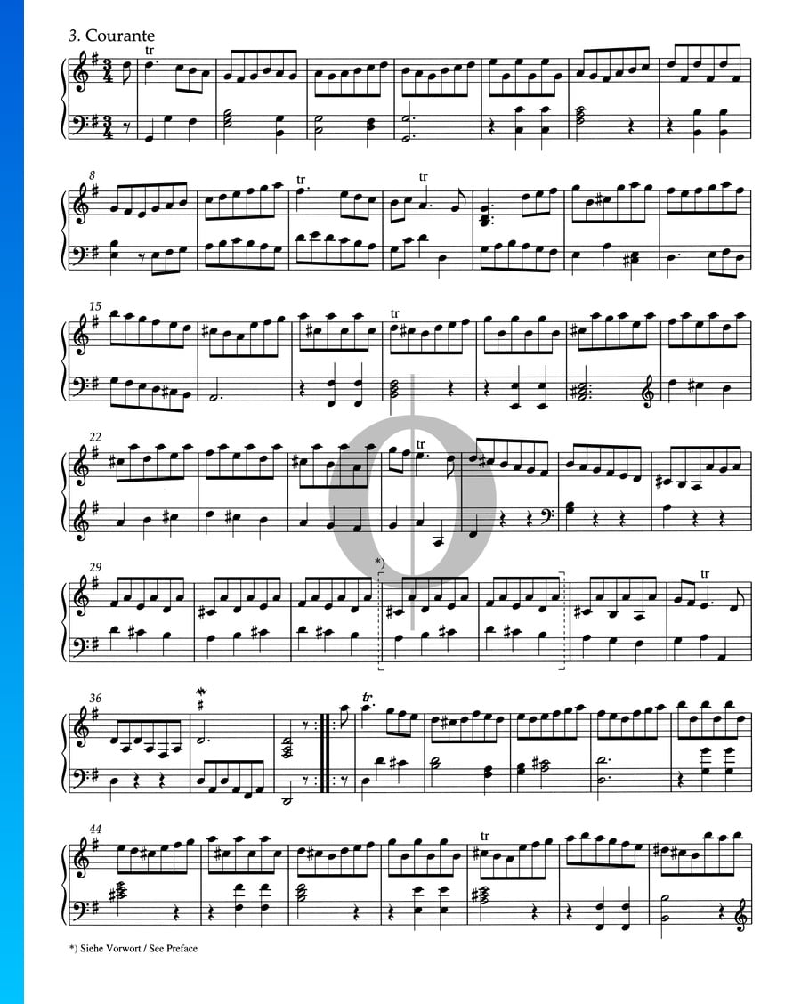 Suite G Major Hwv 441 3 Courante Georg Friedrich Händel Piano Sheet Music Oktav