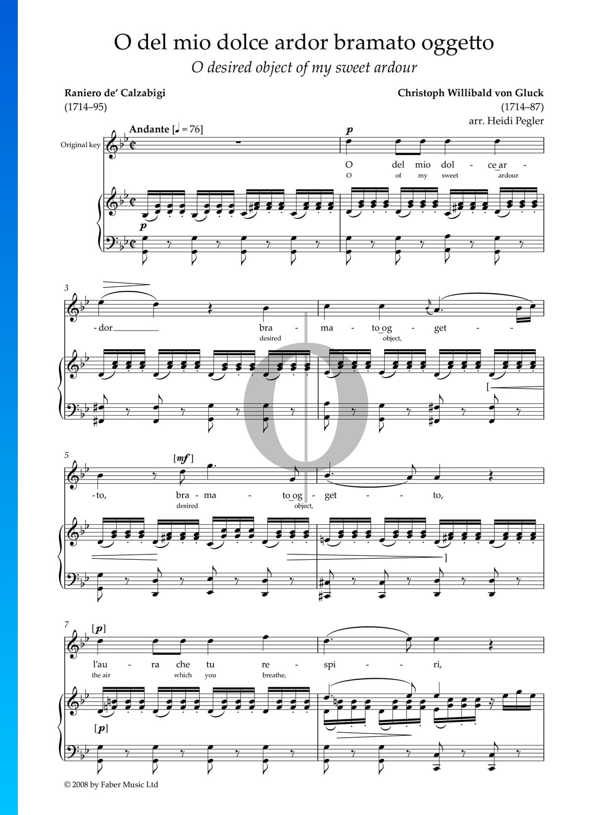 ▷ O Del Mio Dolce Ardor Bramato Oggetto Sheet Music (Piano, Voice.