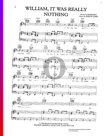 William It Was Really Nothing Musik-Noten
