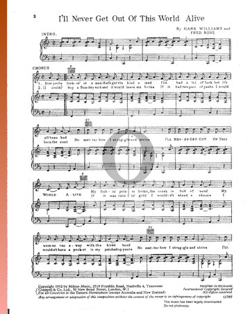 I'll Never Get Out Of This World Alive Sheet Music