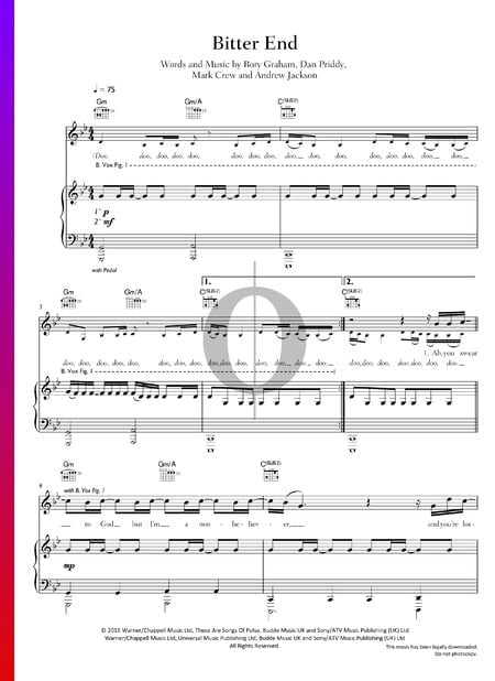 Bitter End Sheet Music