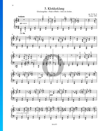 Klokkeklang (Glockengeläut), Op. 54. Nr. 6 Musik-Noten
