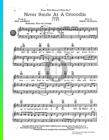 Never Smile At A Crocodile Sheet Music