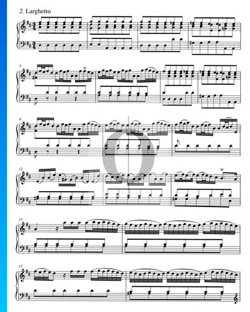 Partition Concerto en Ré Majeur, BWV 972: 2. Larghetto
