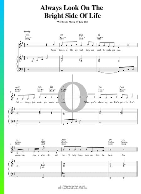 Always Look On The Bright Side Of Life Sheet Music Piano Voice Guitar Pdf Download Streaming Oktav