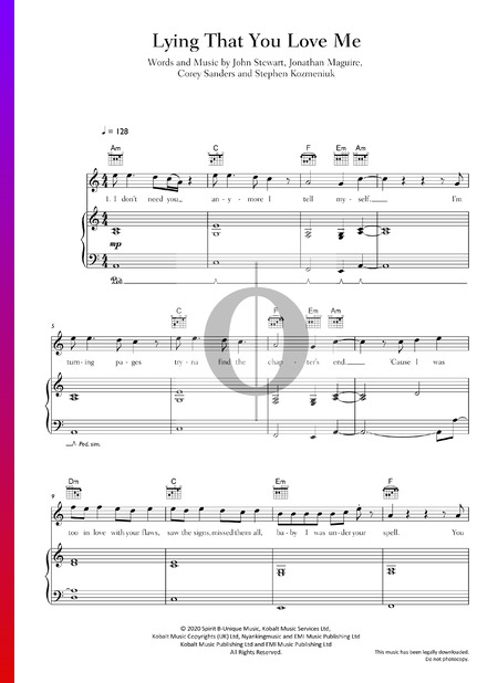 Lying That You Love Me Sheet Music