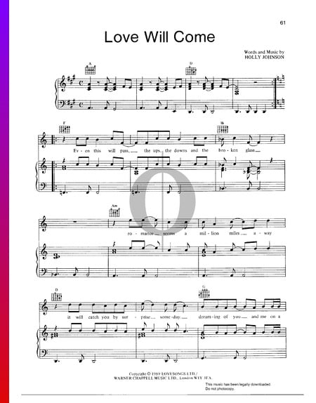 Love Will Come Sheet Music