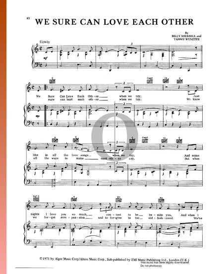 We Sure Can Love Each Other Musik-Noten