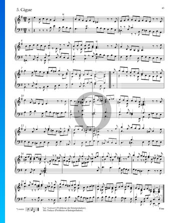 Suite Nr. 4 e-Moll, HWV 429: 5. Gigue Musik-Noten