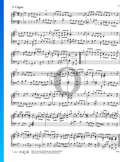 Suite Nr. 4 e-Moll, HWV 429: 5. Gigue Musik-Noten