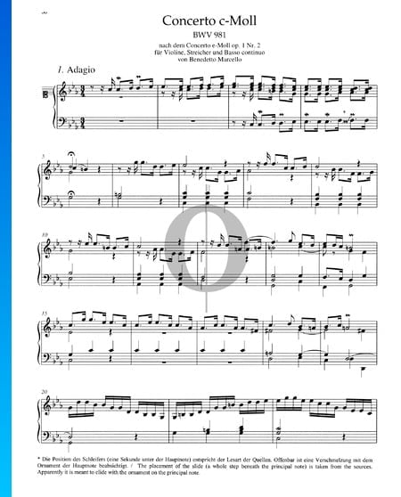 Concerto en Do mineur, BWV 981: 1. Adagio