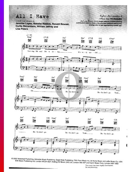 All I Have Musik-Noten