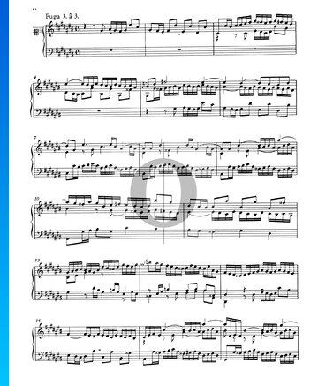 Partition Fugue 3 Do dièse Majeur, BWV 848
