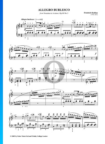 Sonatina in a Minor, Op. 88 No. 3: 3. Allegro Burlesco bladmuziek
