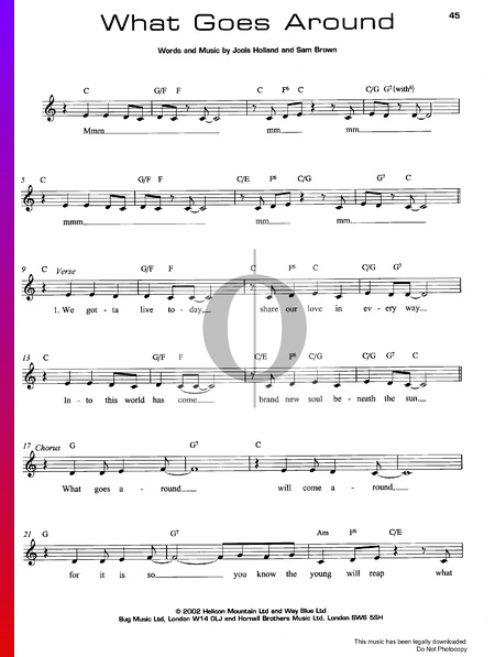 What Goes Around Comes Around Partitura