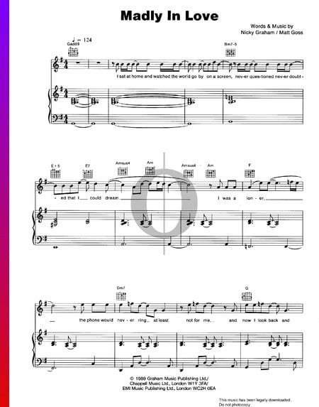 Madly In Love Musik-Noten