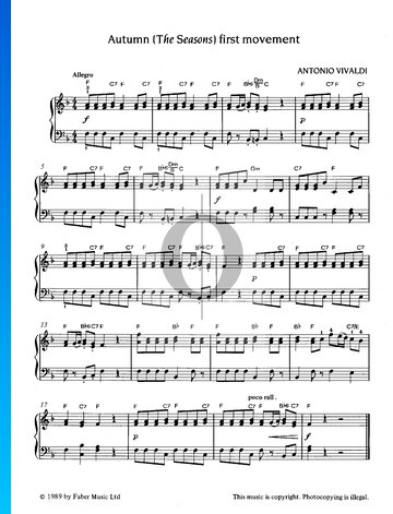 L'Autunno – Der Herbst, Op. 8, RV 293: 1. Allegro Musik-Noten